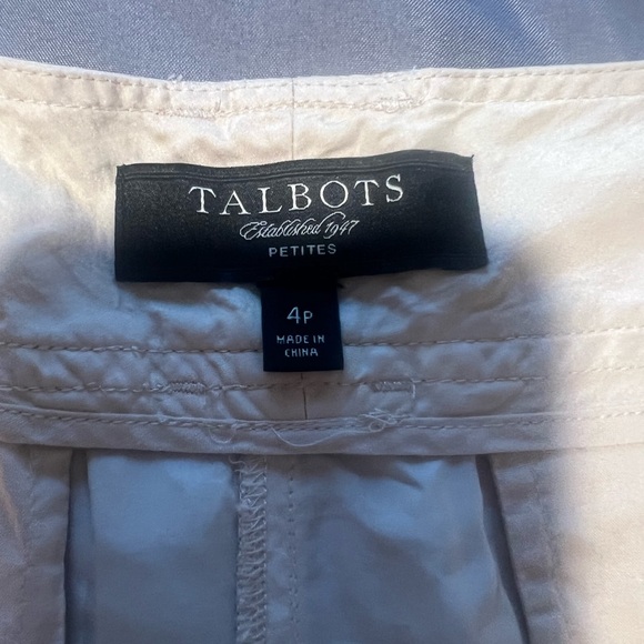 Talbots cargo shorts sheer 4p tan cream button front - Picture 5 of 5